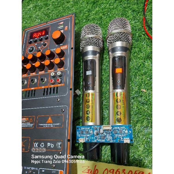 Trọn Bộ Mạch Loa Kéo Tặng Kèm 2 Tay Micro Full Nhôm UHF Sịn sò  Cực Chất