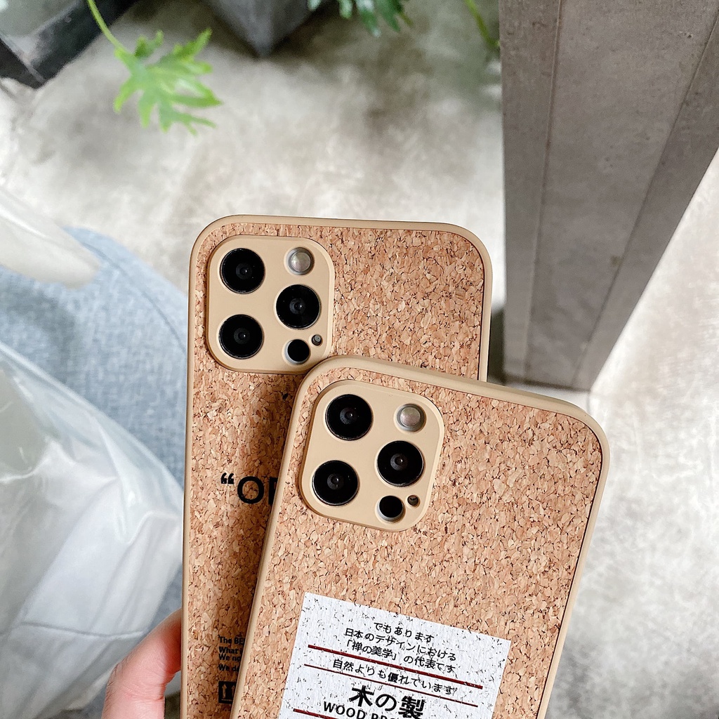 Ốp Điện Thoại Chống Sốc Họa Tiết Vân Gỗ Hợp Thời Trang
