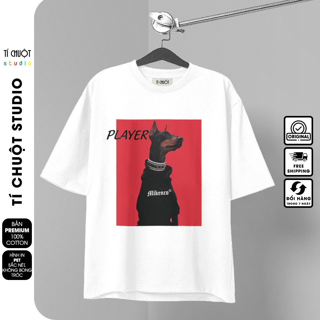 Áo thun Mikenco Dobermann nam nữ in hình 5D, áo phông unisex mikenco player tay lỡ cotton 100% - Tí Chuột Studio