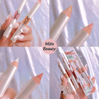 Bút Băt Sáng Menow, nhũ mắt highlight nội địa 2 đầu tiện lợi tặng kèm đầu gọt bút cute