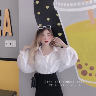 Sơ mi kèm 2 dây tay bồng bigsize 50-100kg