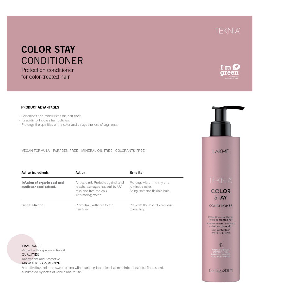 Dầu xã Lakme dưỡng màu tóc nhuộm Color Stay Conditioner 300ML