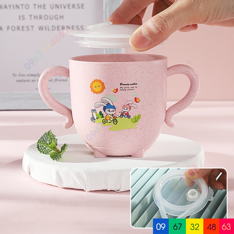 Cốc uống nước lúa mạch KÈM ỐNG HÚT cho bé
