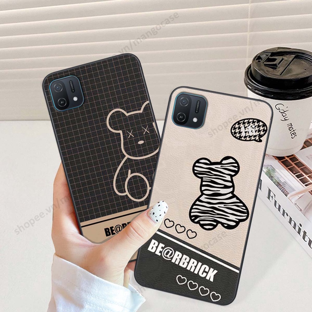 Ốp lưng Oppo A16k in hình happy nice, bé gấu đáng yêu