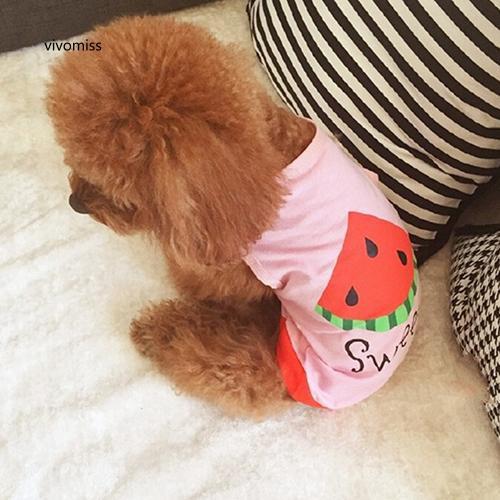 Áo thun ngắn tay họa tiết dưa hấu dễ thương dành cho thú cưng