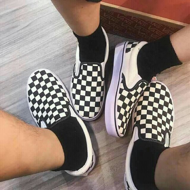 Vans Slip on lười caro