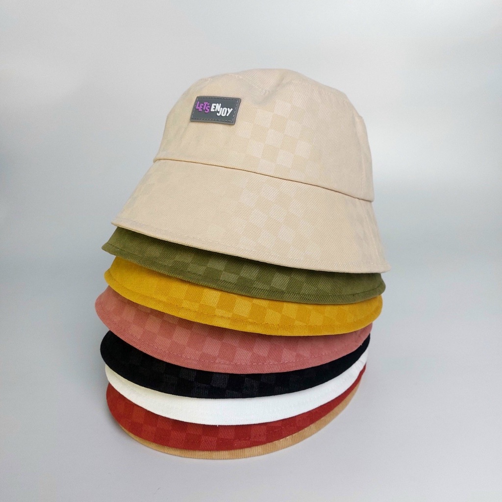 Mũ bucket vành cụp ❤️ Nón tai bèo thêu LETS ENJOY chất nhung tăm cao cấp form unisex nam nữ