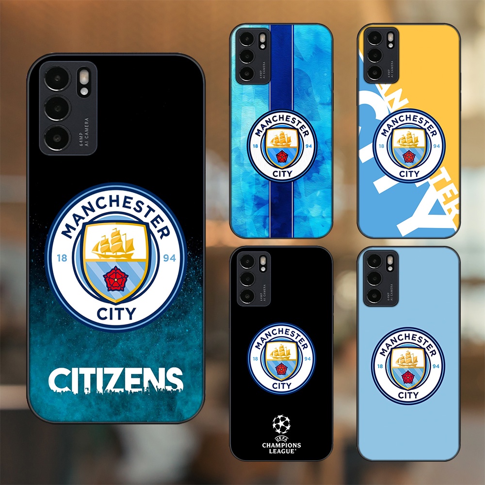 Ốp lưng Oppo Reno 6 5G viền đen in hình Manchester City MC