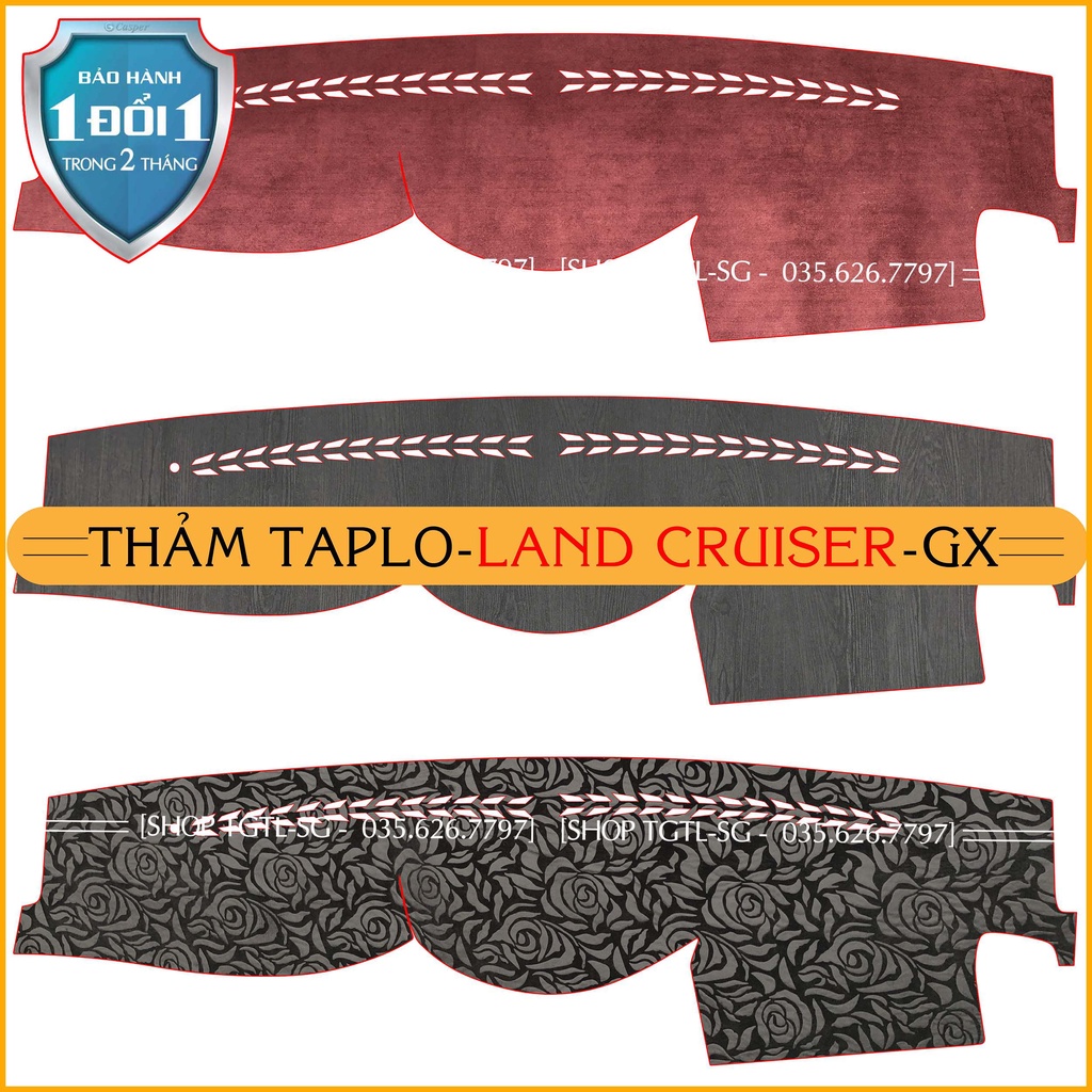 [Landcruiser 2005] Thảm bảo vệ Taplo oto loại da vân gỗ,da cacbon,da nỉ đen và nhung lông cừu dày 3 lớp