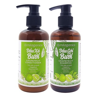 Bộ Dầu Gội Và Dầu Xả Bưởi Milaganics Ngăn Ngừa Rụng Tóc, Nuôi Dưỡng Và Kích Thích Mọc Tóc (400ml / Bộ)