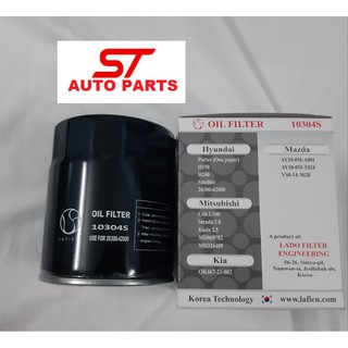 Lọc nhớt Lafien - Dòng xe HYUNDAI 12 chỗ lớn (1 lớp), MITSHUBISHI MD 069782 - MÃ SP : 10304S - 26300-42000