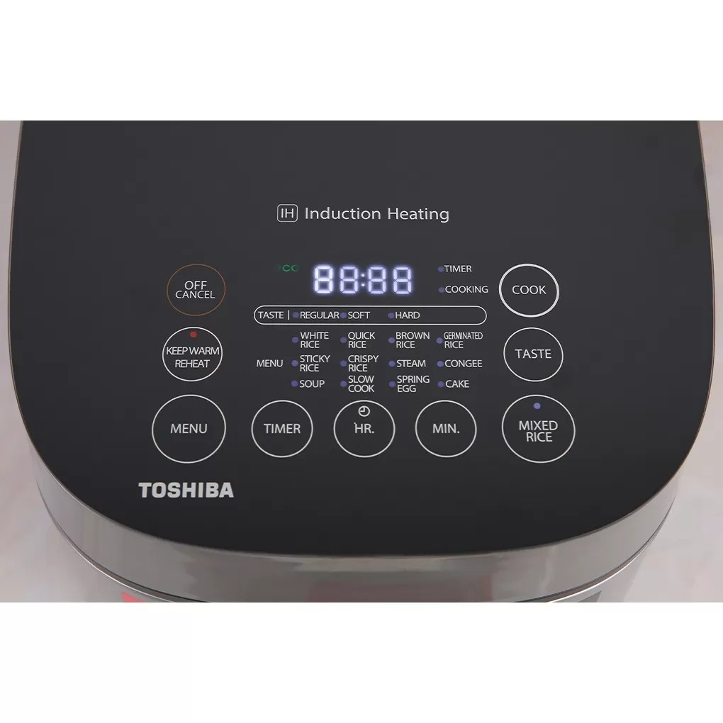 Nồi cơm cao tần 1.0L Toshiba RC-10IP1PV lòng nồi chống dính tuyệt đối cảm ứng vỏ thép xám - Bảo hành hãng 12 tháng