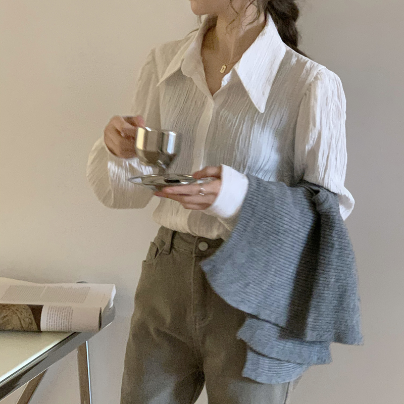 Áo Sơ Mi Xiaozhainv Tay Dài 3 Màu Sắc Tùy Chọn Phong Cách Hàn Quốc Thời Trang Cho Nữ