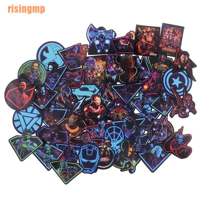 Set 49 Miếng Dán Trang Trí laptop Hình Siêu Anh Hùng Marvel