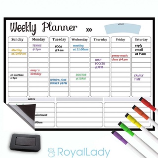 #ROYALLADY#Magnetic Whiteboard Creative Refrigerator Sticker Rewritable Weekly Planner