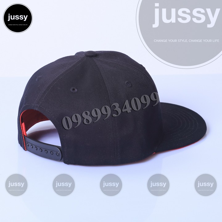 Nón Lưỡi Trai Snapback Trơn Đen Két ĐỎ Cá Tính