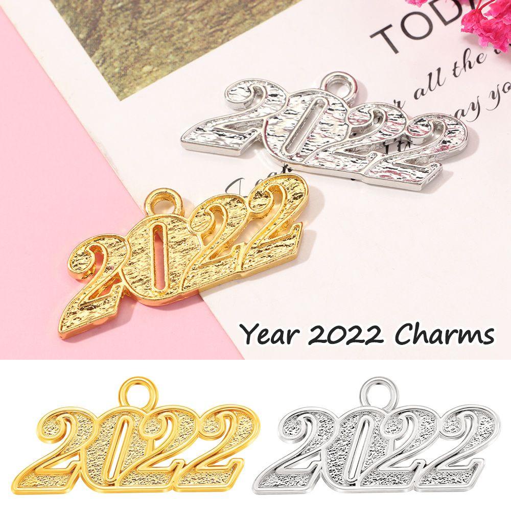 Mặt Vòng cổ Khắc Chữ Chúc Mừng Năm Mới 2022 Charms
