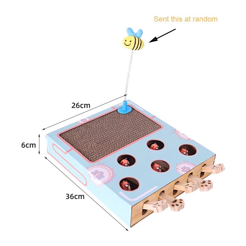 HOT 2022 Bộ đồ chơi 3in1, hộp giấy cho mèo cào tương tác với boss, lò xo cho thú cưng