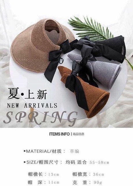 Mũ cói rộng vành đi biển phong cách hàn quốc cho nữ