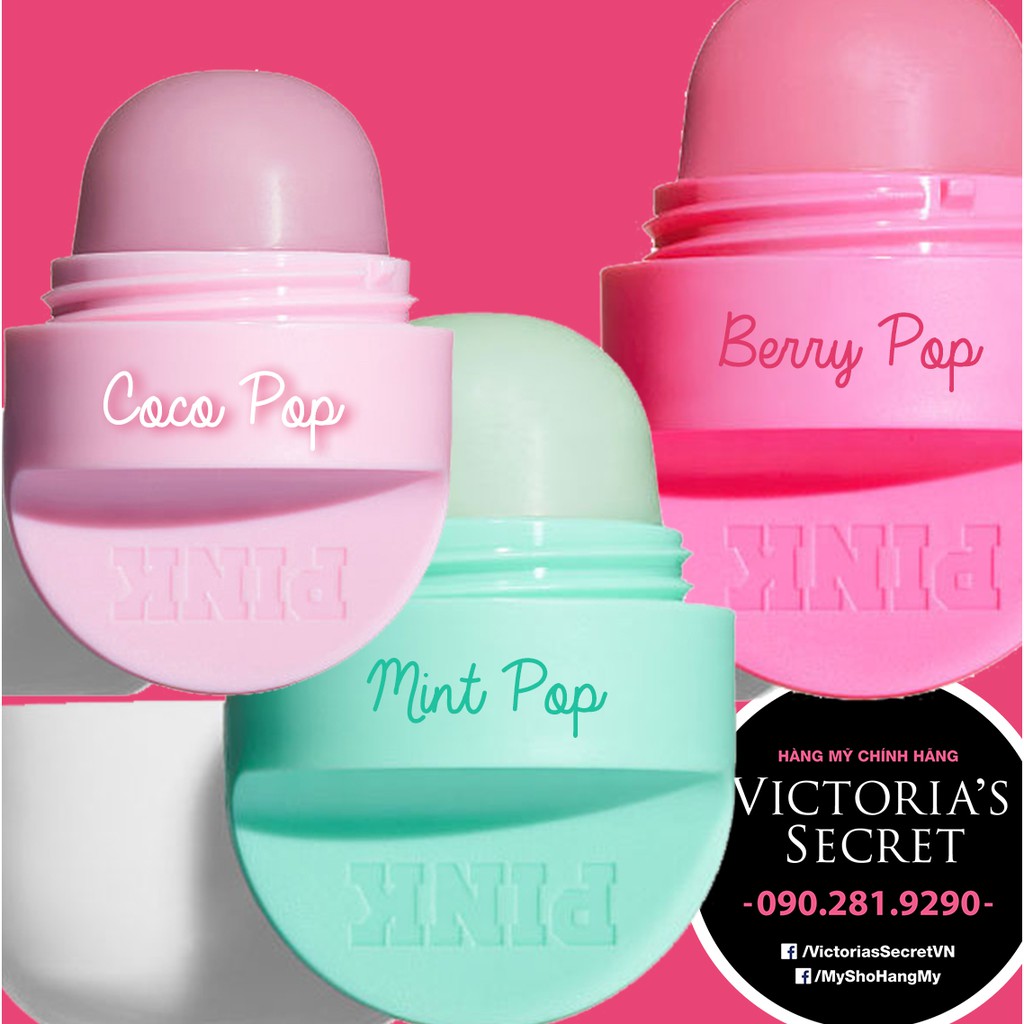 Son trứng dưỡng môi Lip balm, Berry Pop, Mint Pop và Coco Pop của Victoria's Secret - Hàng nhập USA