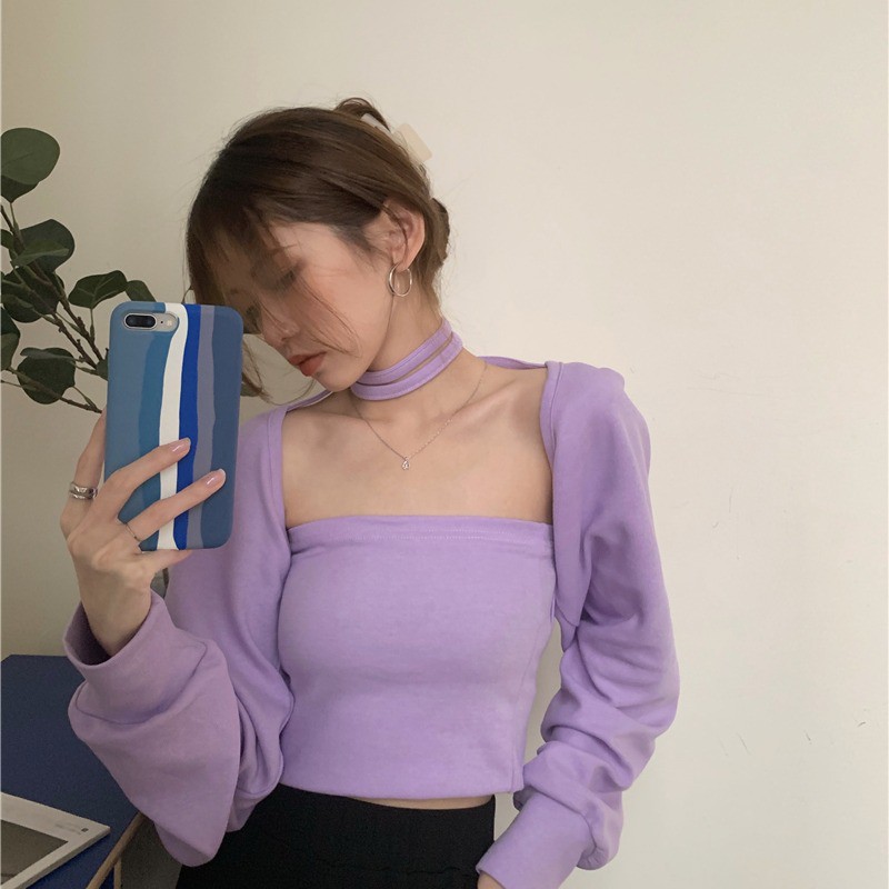 COZOK Set áo khoác tay dài + áo Vest không tay thời trang cho nữ