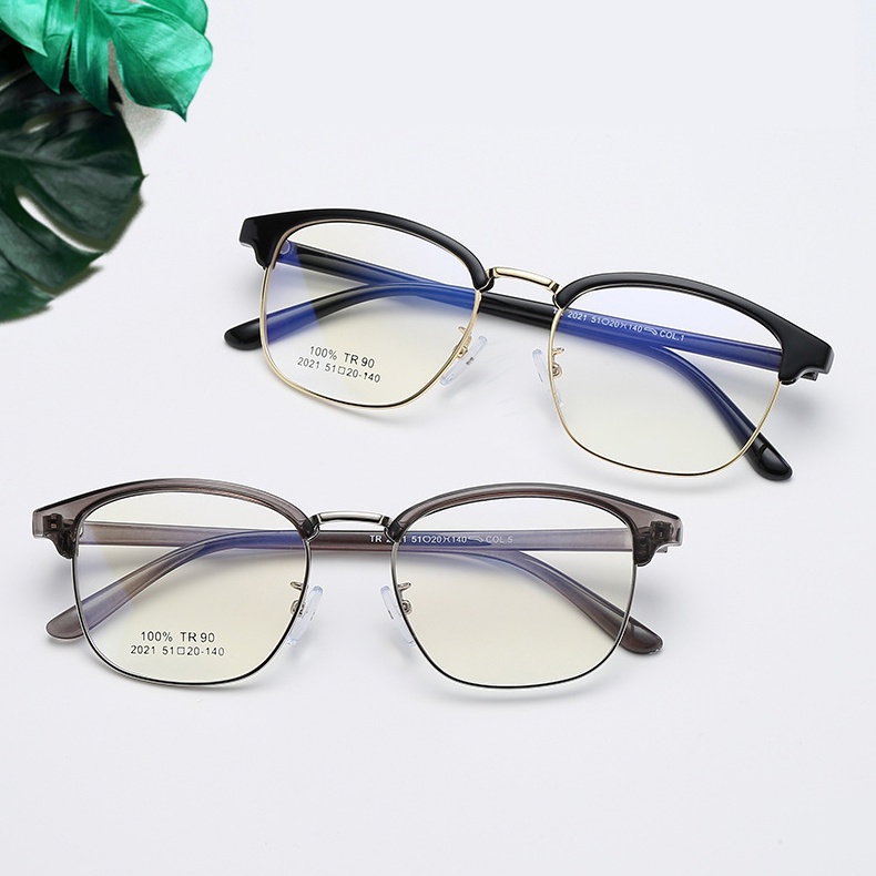 Gọng kính nửa gọng BEOMALL thiết kế hai phái đều đeo được theo phong cách trẻ trung năng động 2021