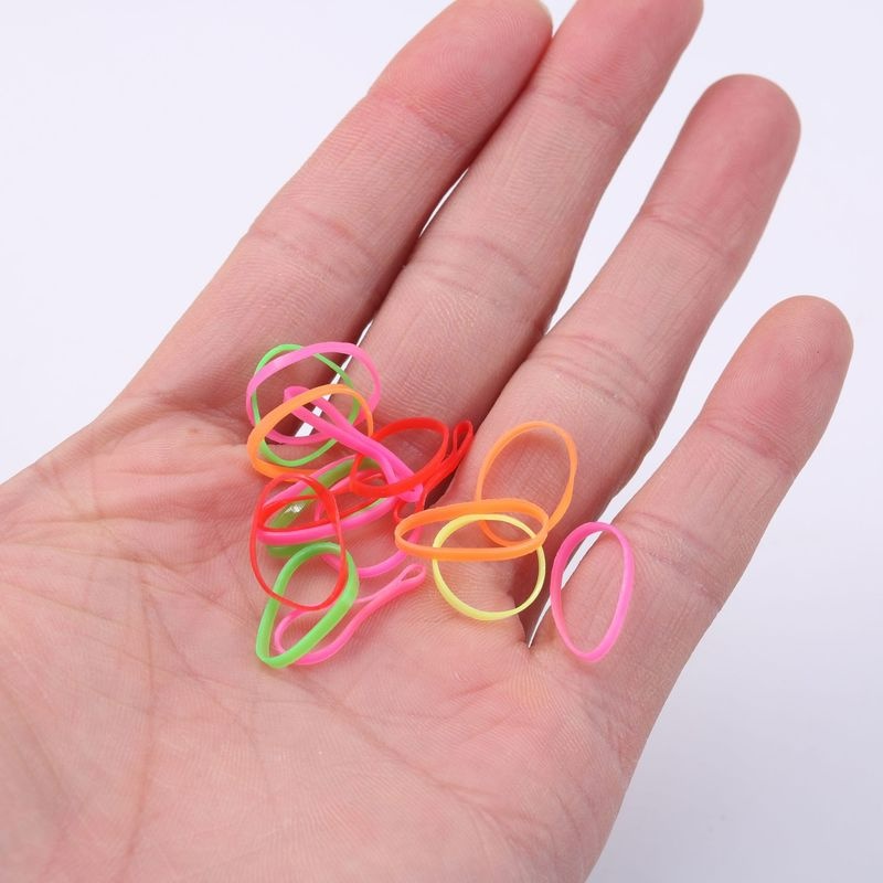 Túi 500 Dây Chun Buộc Tóc Nhiều Màu Sắc Dễ Thương Dùng Một Lần Cho Bé Gái