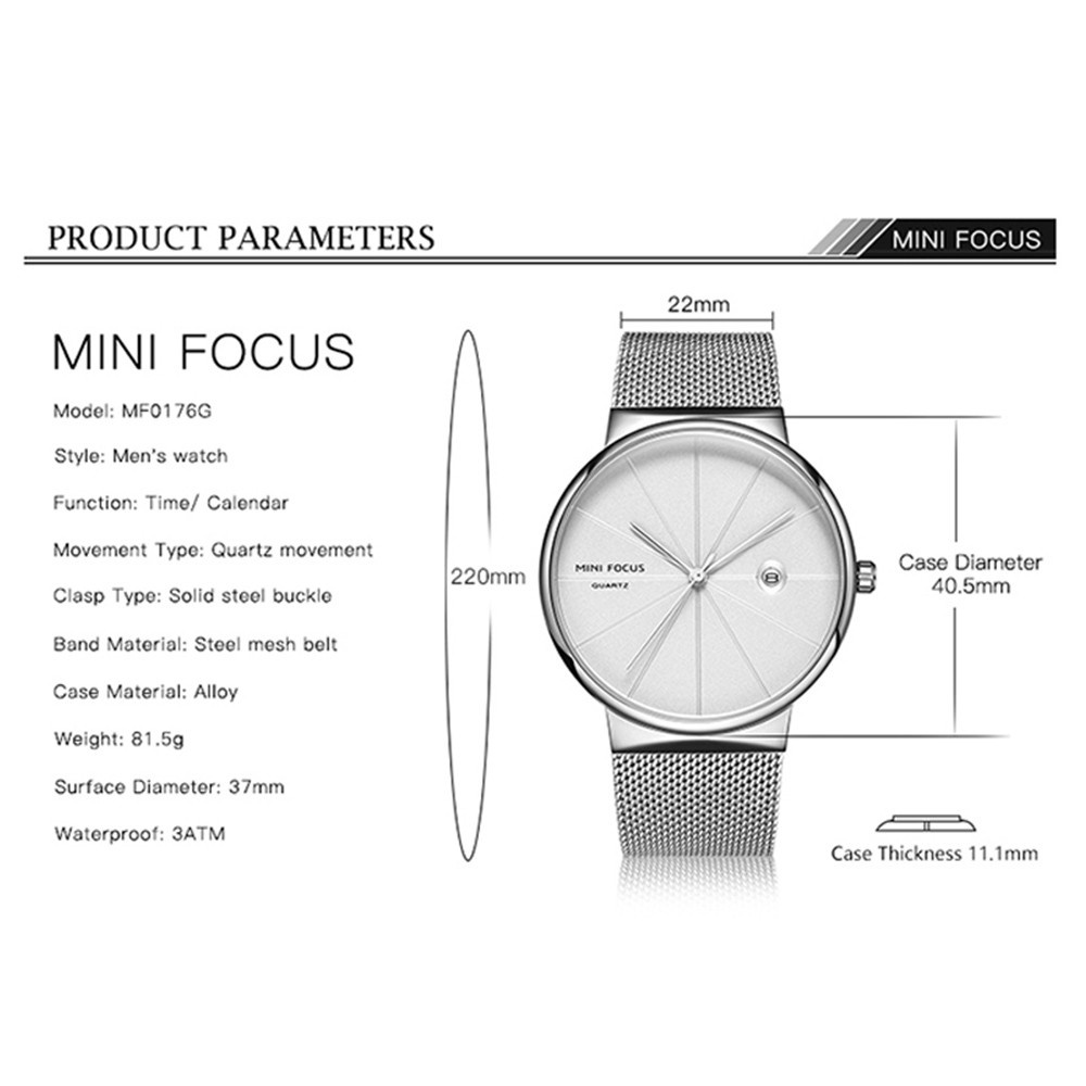 Đồng Hồ Nam MINI FOCUS 0176 Thời Trang Nhật Bản