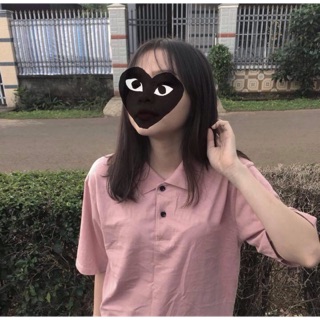 Áo polo trơn màu hồng. Áo unisex