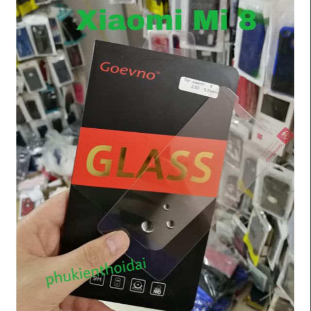 Cường lực Goevno cho Xiaomi Mi 8 trong suốt hạn chế vân tay vát 2.5D cao cấp ( tặng keo chống hở mép )