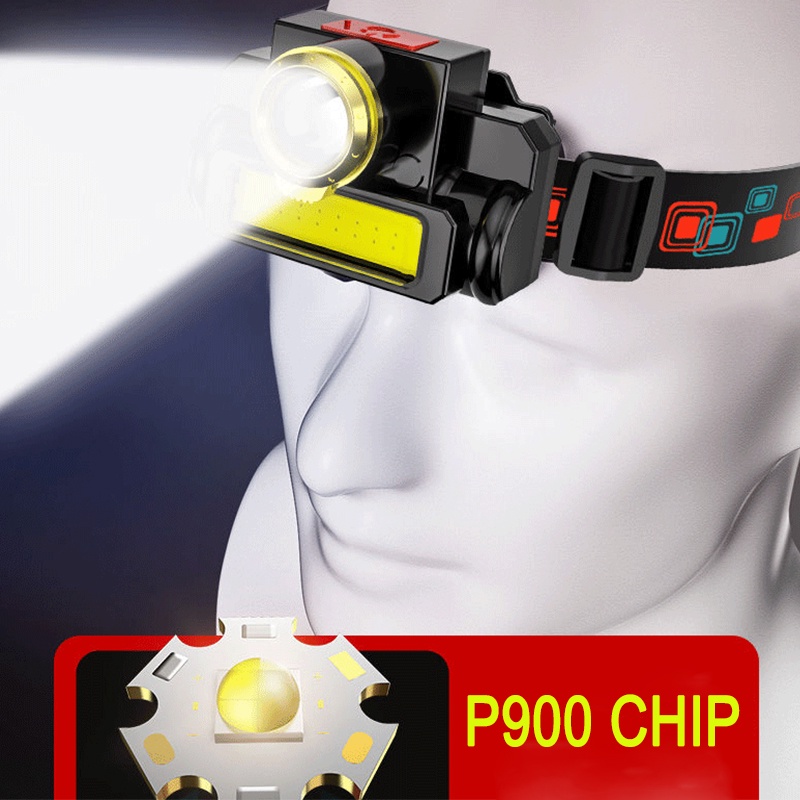Đèn LED Đội Đầu XPE+COB Mini Sạc USB Tiện Dụng Cho Hoạt Động Ngoài Trời