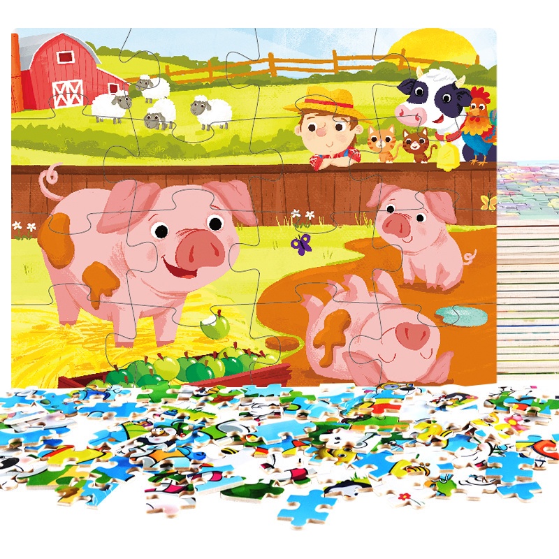 Bộ Đồ Chơi Xếp Hình Họa Tiết Hoạt Hình Chất Liệu Dày Dặn Cỡ Lớn Dành Cho Bé 2-3 Tuổi