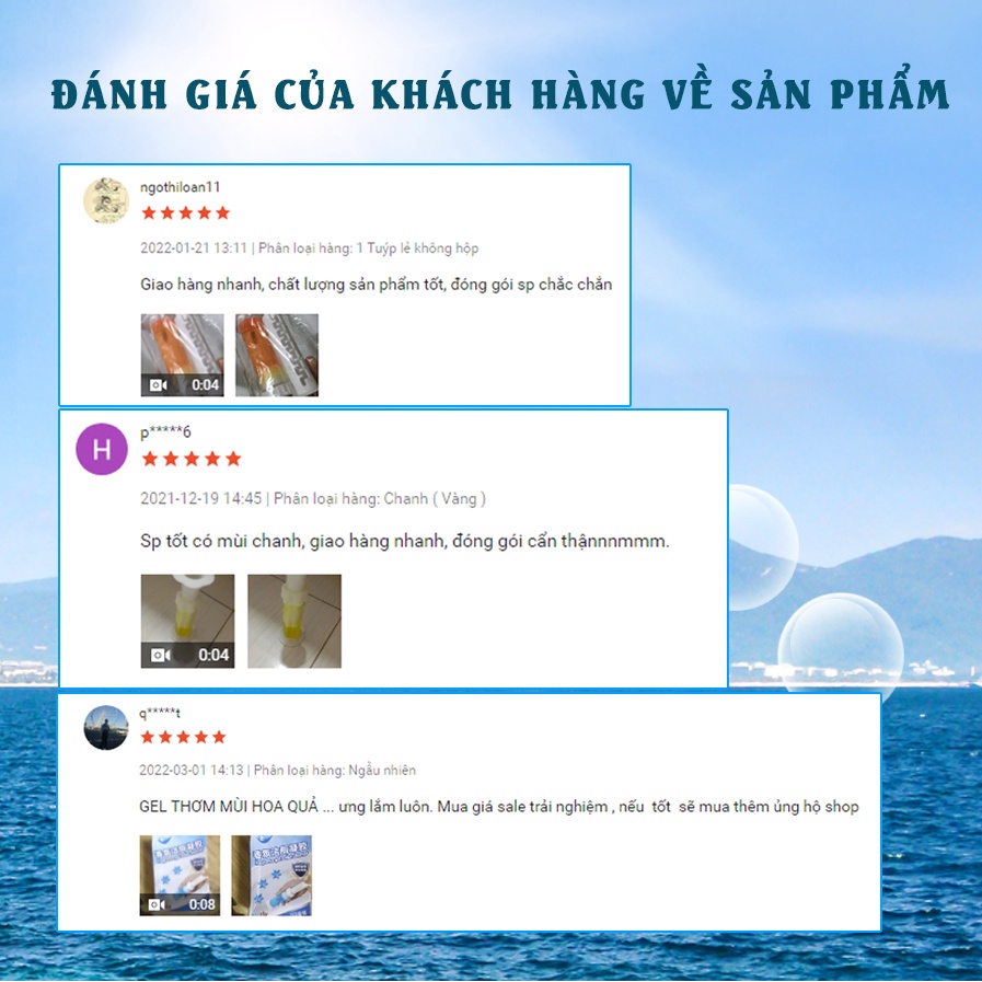 Gel khử mùi bồn cầu - Gel thơm khử trùng bồn cầu dạng thạch hình bông hoa 6 mùi hương