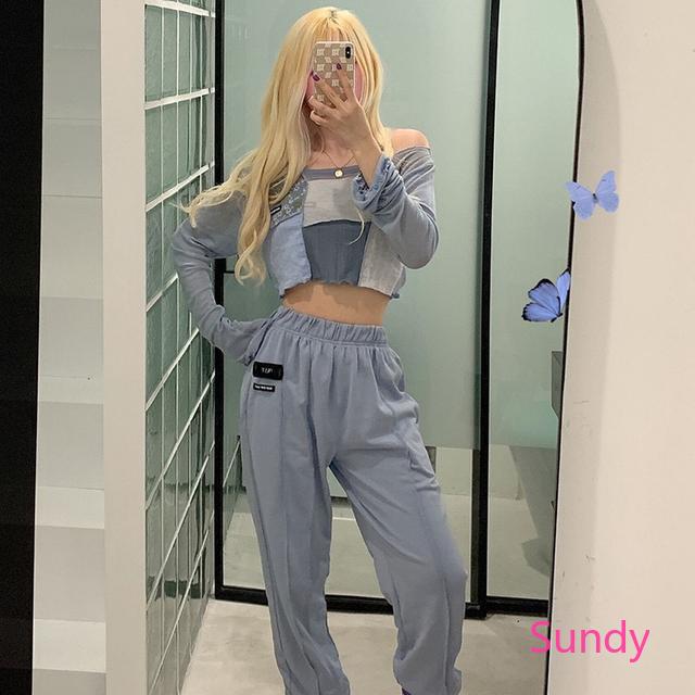 Áo thun dài tay in chữ thiết kế trễ vai gợi cảm dành cho nữ | BigBuy360 - bigbuy360.vn