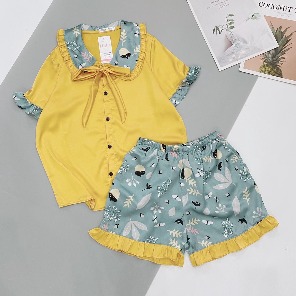 Bộ Ngủ Lụa Satin Cộc Tay Cao Cấp (Hàng Có Size.Ảnh Chụp Thật) Bộ Mặc Nhà Pijama Boody BP03 | BigBuy360 - bigbuy360.vn