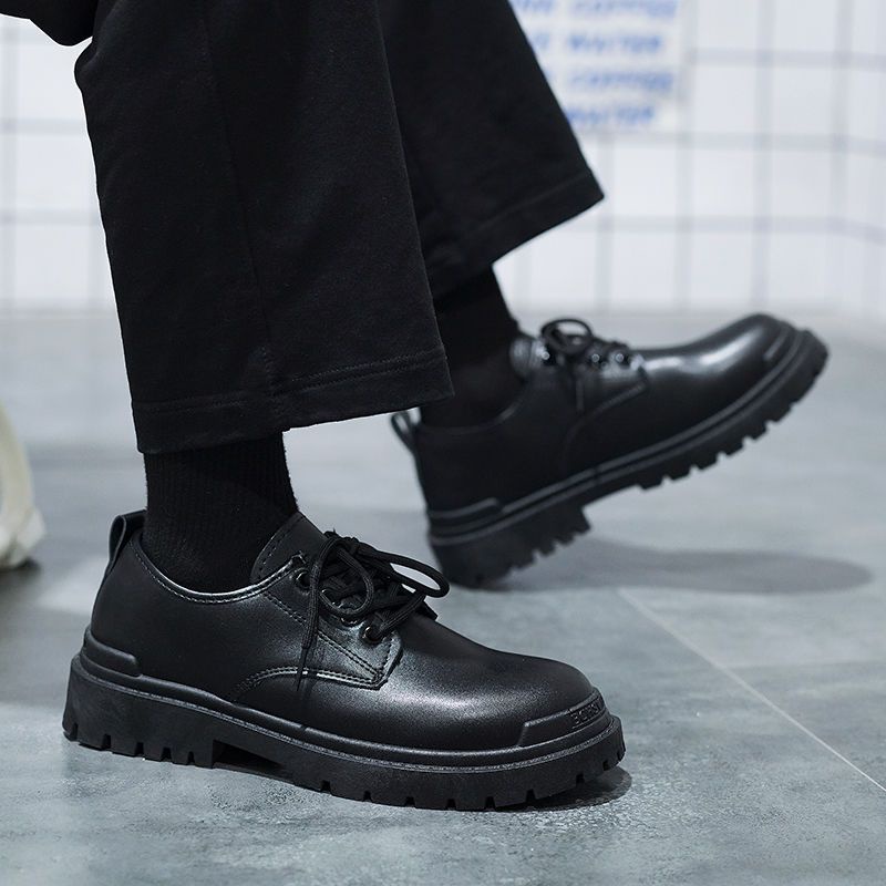 Giày Bốt martin Nam. Giày Bốt Martin Da Cổ Thấp Thời Trang Mùa Thu 2022 Phong Cách Anh Quốc Cho Nam