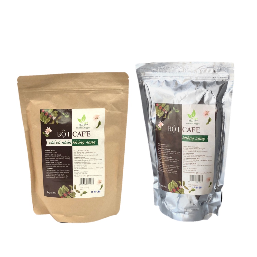 Bột cà phê enema Viethealthy Bịch 1kg, dùng cho coffee enema thải độc đại tràng, gan, làm đẹp da