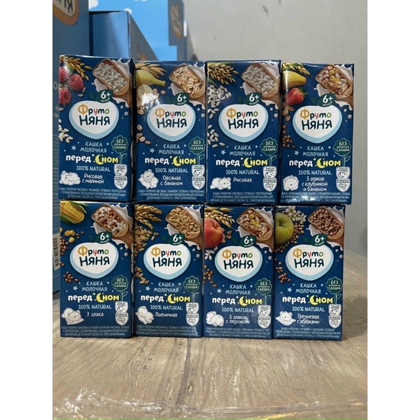 Combo 18 hộp Sữa Đêm Fruto hàng Nội Địa Nga mix vị 200ml