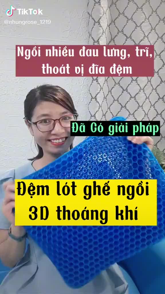 Đệm Ngồi 3D Silicon Thoáng Khí Cao Cấp - Đệm Lót Ghế Ngồi Văn Phòng 2 Lớp Êm Thoáng Dễ Chịu | BigBuy360 - bigbuy360.vn