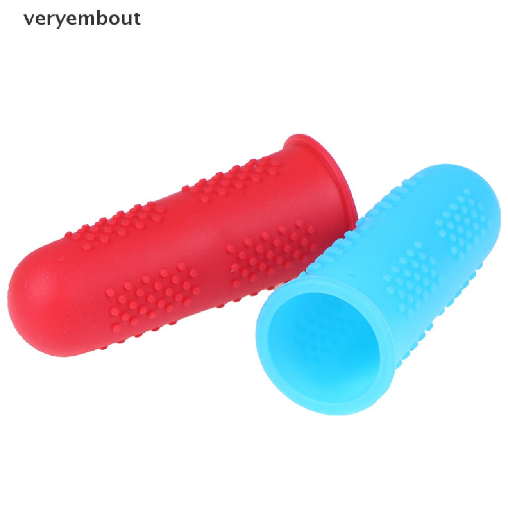 【ut】 3pcs/set Silicone Finger Protector Sleeve Cover Anti-slip Fingers Cover .