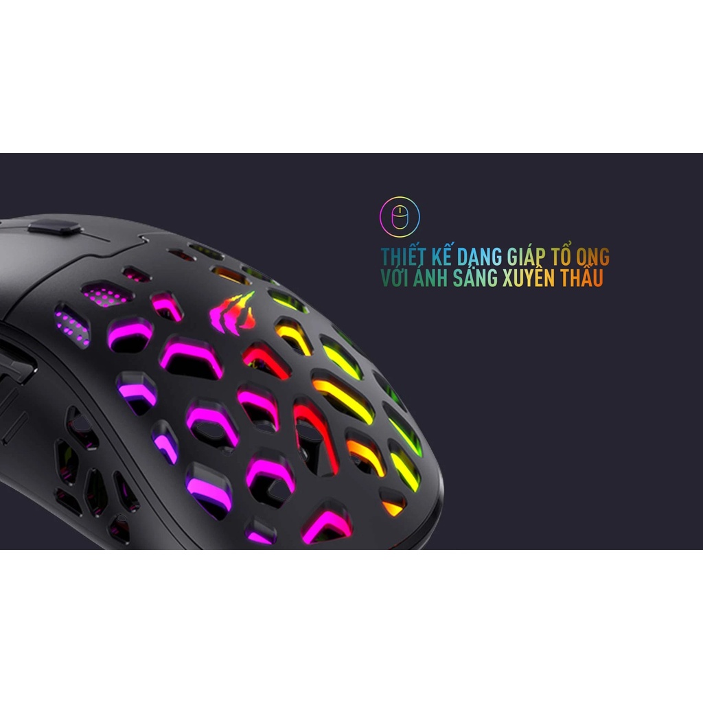 【Giao Hỏa Tốc】Chuột Gaming Có Dây HAVIT MS955 RGB Blacklit, 6 Chế Độ DPI, 20 Triệu Lần Nhấn - Chính Hãng Bảo Hành 12T