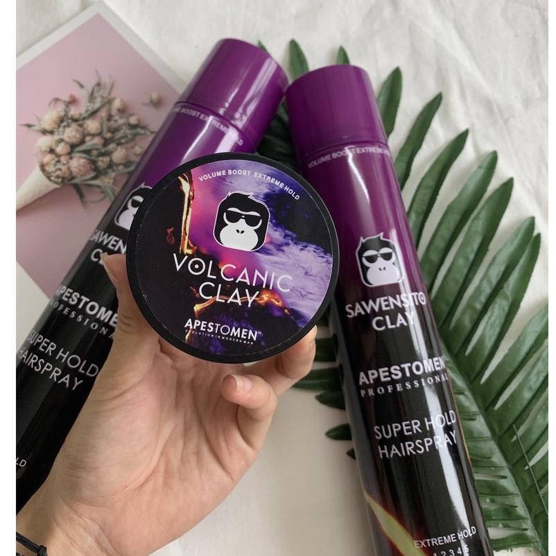 Combo gôm xịt tóc, sáp cứng tạo kiểu giữ nếp cao