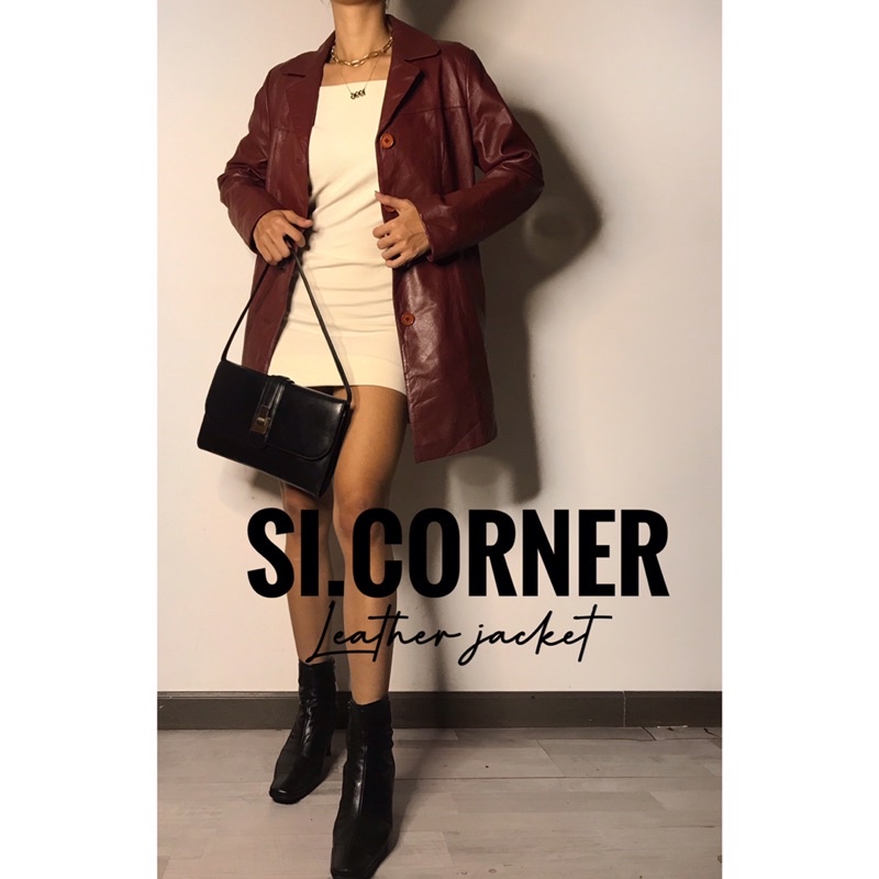 Áo khoác da thật dáng dài  𝗟𝗘𝗔𝗧𝗛𝗘𝗥 𝗝𝗔𝗖𝗞𝗘𝗧 2hand