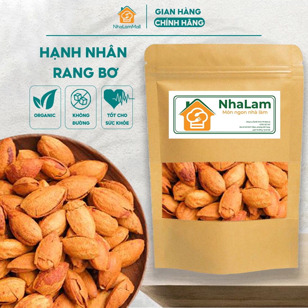Hạnh Nhân Rang Bơ Thơm Giòn 500g NHALAM FOOD Dinh Dưỡng Healthy, Giảm Cân, Ăn Kiêng