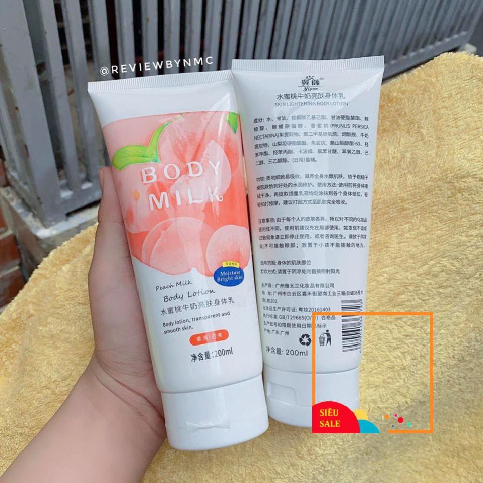 [ Hot Tiktok ]🍑 Kem Sữa Dưỡng Thể Trắng Da, Chống Nắng Toàn Thân Trái Đào Pure Milk Body Lotion Hương Nước Hoa- Y131