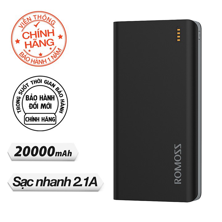 Bộ 5 Pin sạc dự phòng 20.000mAh Solit 20 Romoss - Chính hãng