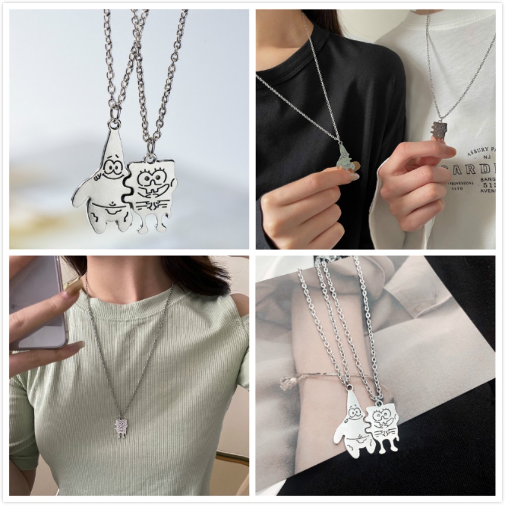 1 vòng cổ Mặt Hình Bọt Biển Hoạt Hình Cho Cặp Đôi