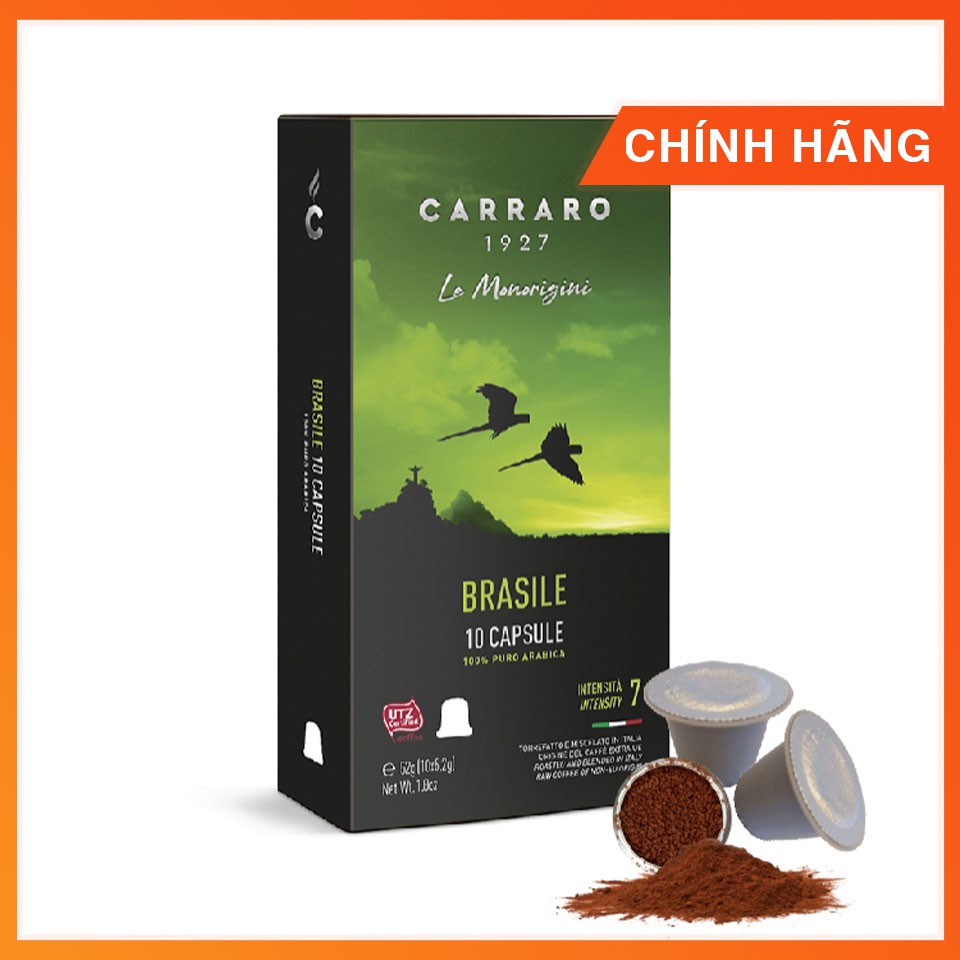 Cà phê viên nén CARRARO SINGLE ORIGIN BRASILE