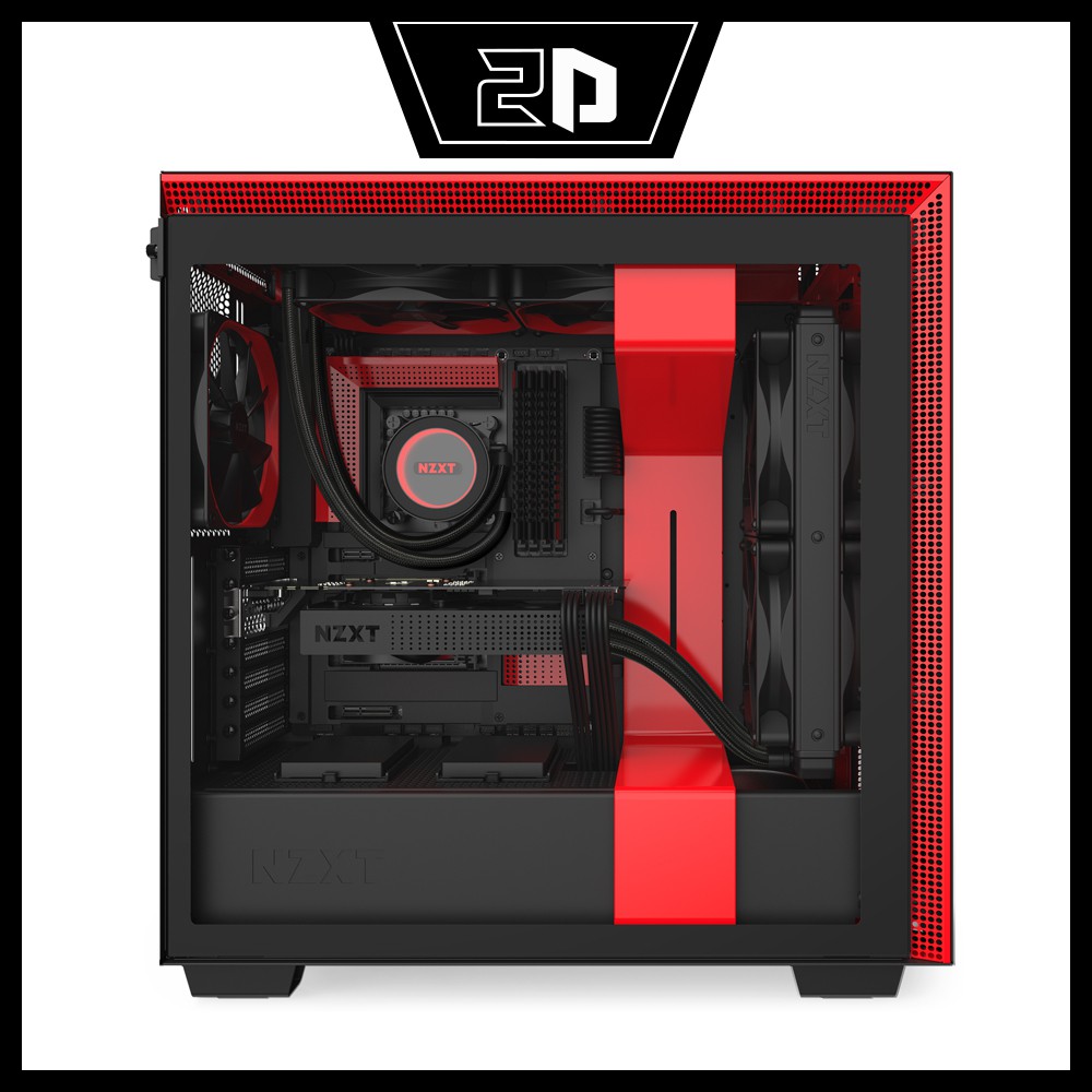 Vỏ Case NZXT H710 MATTE BLACK RED (Mini-ITX, MicroATX, ATX, EATX)