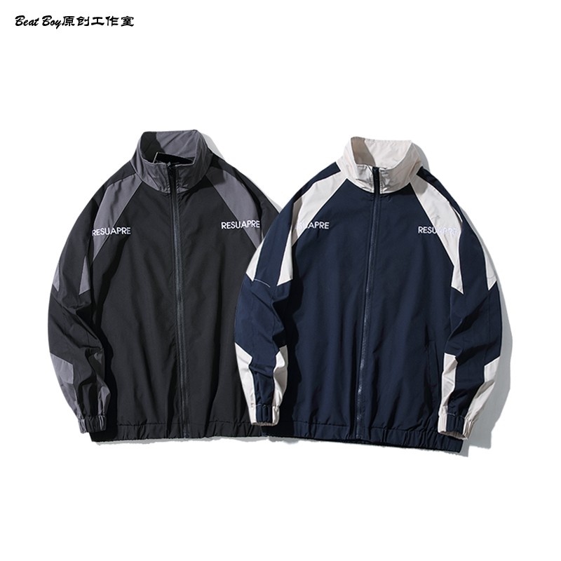 Áo khoác nam unisex cổ trụ vải dù nhật 2 lớp phối màu phong cách trường học hàn quốc siêu đẹp đi mưa, chống nắng.